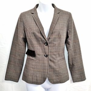 Merona brown/green plaid blazer